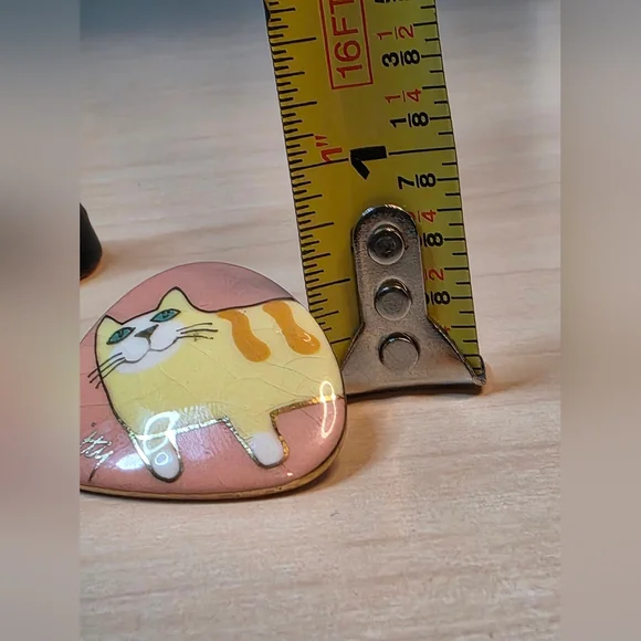 Unique And Whimsical Laurel Burch 90s Style Cat Or Kitty Kat Pierced Earrings - Picture 6 of 14